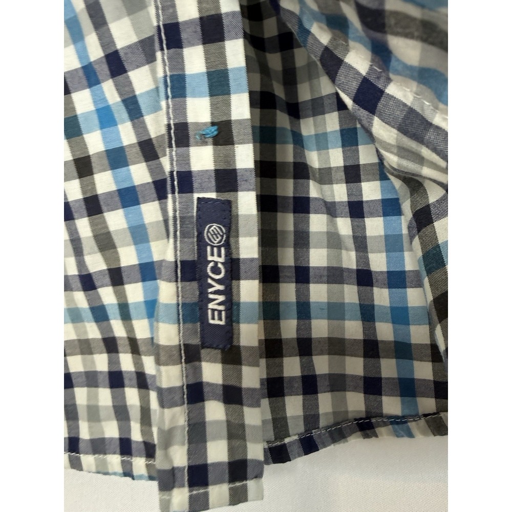 Enyce Shirt Mens Large Blue Plaid Short Sleeve Button Front Yoke Hip Hop Y2K - Picture 3 of 8